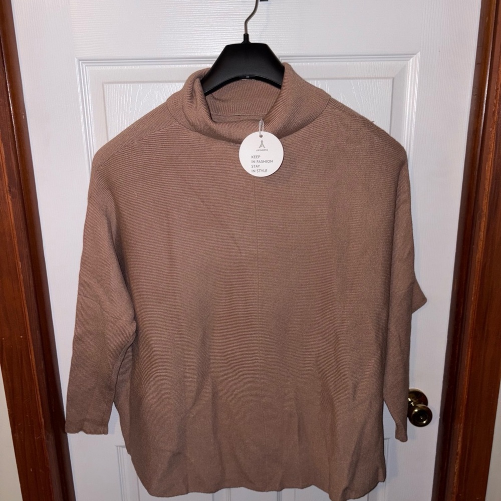 Cozy Tan Turtleneck Sweater